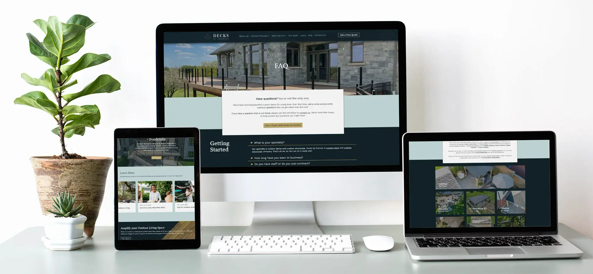 Decks by Premier showcase on multiple devices